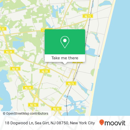 Mapa de 18 Dogwood Ln, Sea Girt, NJ 08750