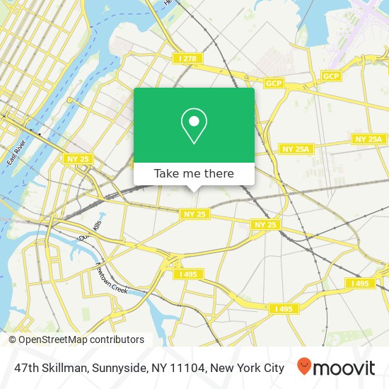 Mapa de 47th Skillman, Sunnyside, NY 11104