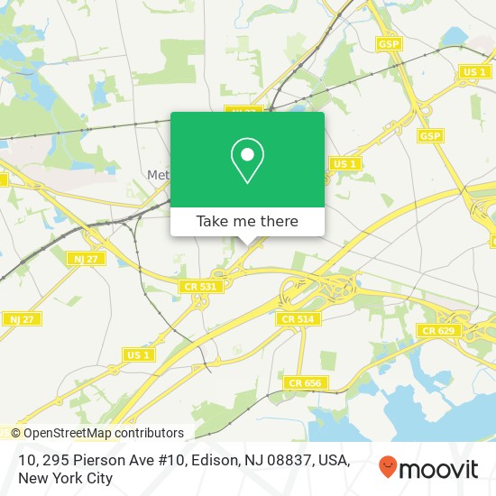 10, 295 Pierson Ave #10, Edison, NJ 08837, USA map