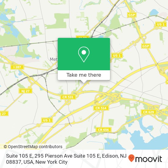 Suite 105 E, 295 Pierson Ave Suite 105 E, Edison, NJ 08837, USA map