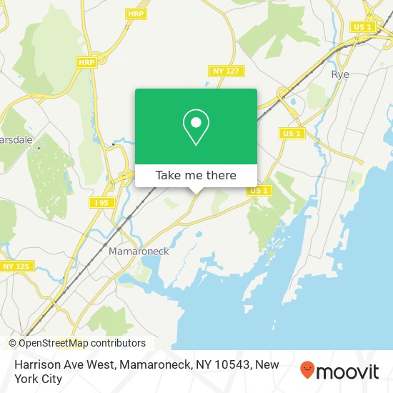 Harrison Ave West, Mamaroneck, NY 10543 map