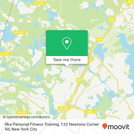 Mapa de Rka Personal Fitness Training, 133 Newtons Corner Rd