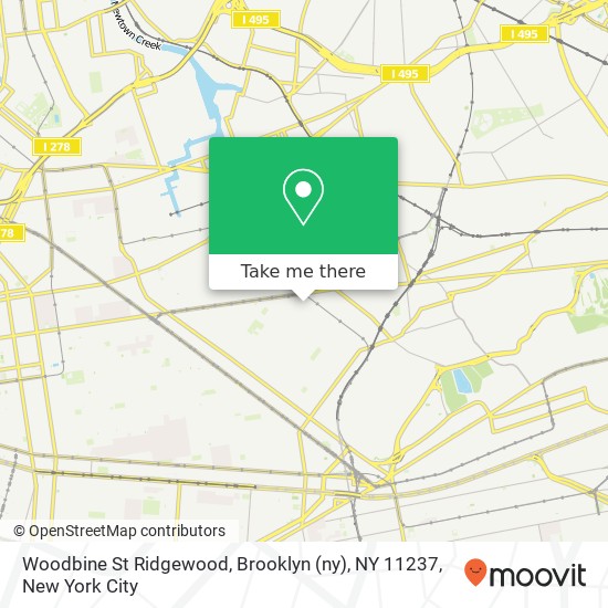 Mapa de Woodbine St Ridgewood, Brooklyn (ny), NY 11237