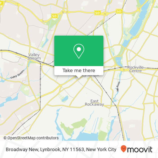 Mapa de Broadway New, Lynbrook, NY 11563