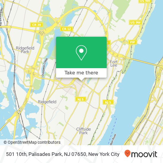 Mapa de 501 10th, Palisades Park, NJ 07650