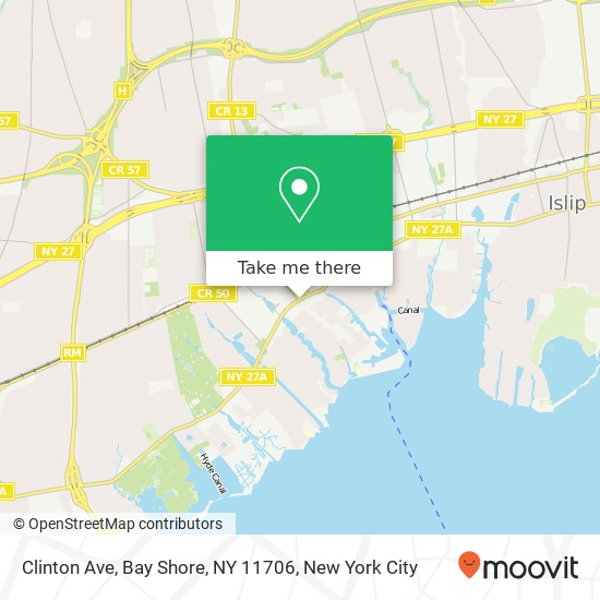 Mapa de Clinton Ave, Bay Shore, NY 11706