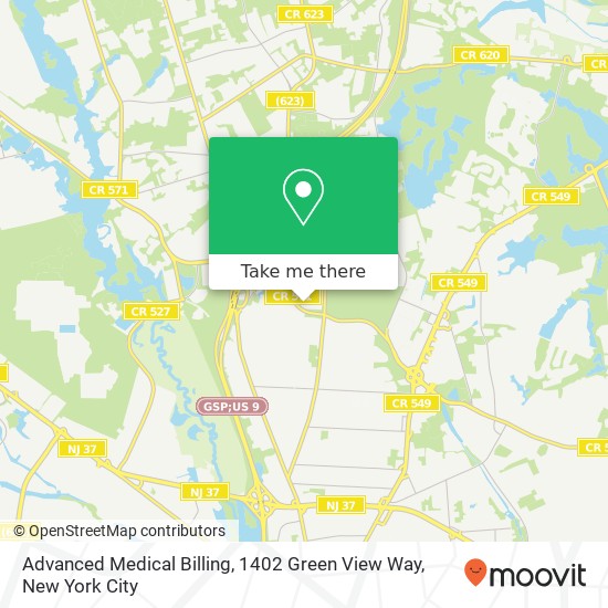 Mapa de Advanced Medical Billing, 1402 Green View Way