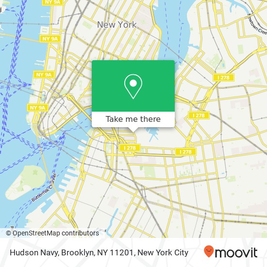 Mapa de Hudson Navy, Brooklyn, NY 11201