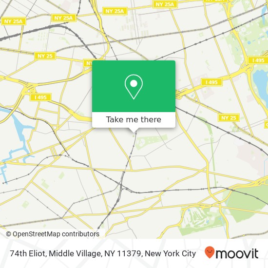 Mapa de 74th Eliot, Middle Village, NY 11379