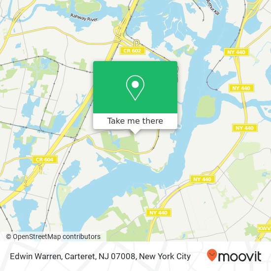Mapa de Edwin Warren, Carteret, NJ 07008