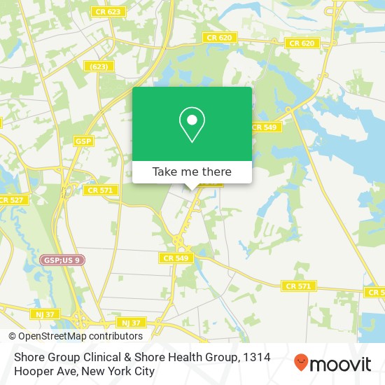 Shore Group Clinical & Shore Health Group, 1314 Hooper Ave map