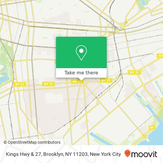 Mapa de Kings Hwy & 27, Brooklyn, NY 11203