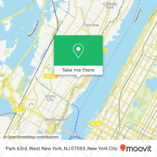 Mapa de Park 63rd, West New York, NJ 07093