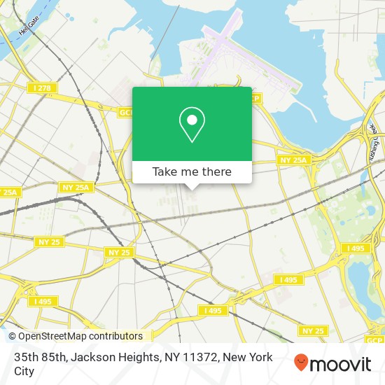 Mapa de 35th 85th, Jackson Heights, NY 11372
