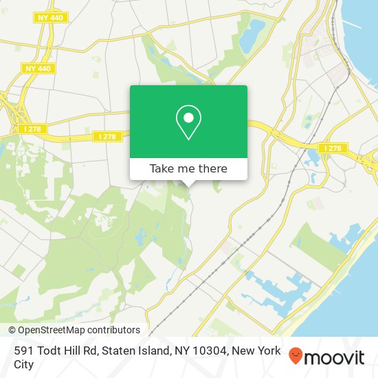 Mapa de 591 Todt Hill Rd, Staten Island, NY 10304