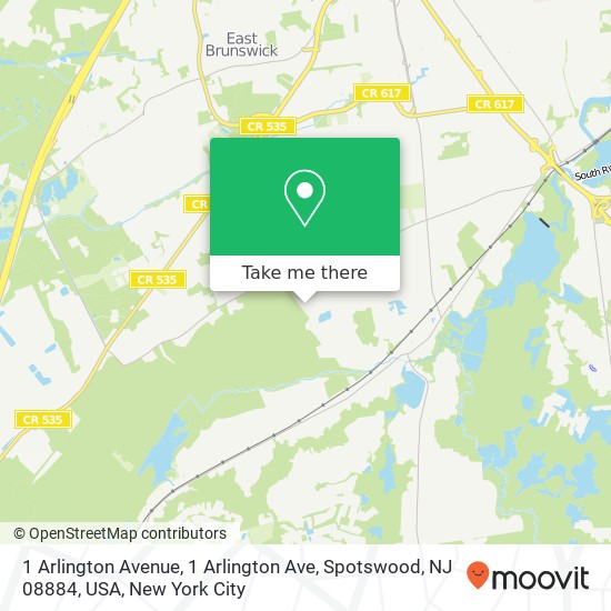 Mapa de 1 Arlington Avenue, 1 Arlington Ave, Spotswood, NJ 08884, USA