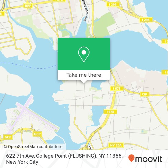 Mapa de 622 7th Ave, College Point (FLUSHING), NY 11356