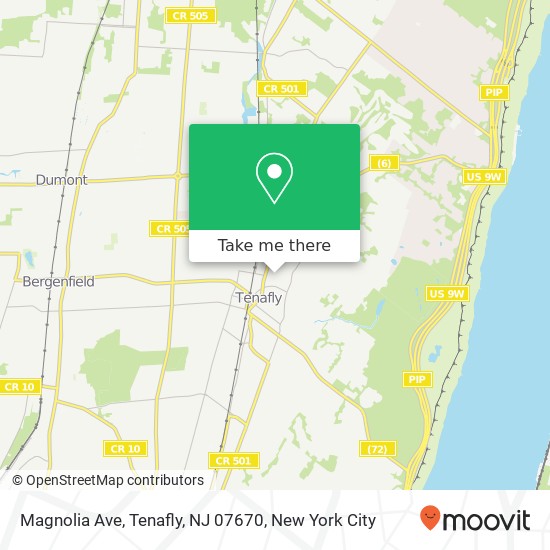 Mapa de Magnolia Ave, Tenafly, NJ 07670