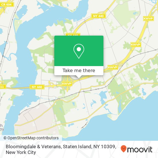 Mapa de Bloomingdale & Veterans, Staten Island, NY 10309