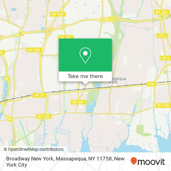 Mapa de Broadway New York, Massapequa, NY 11758