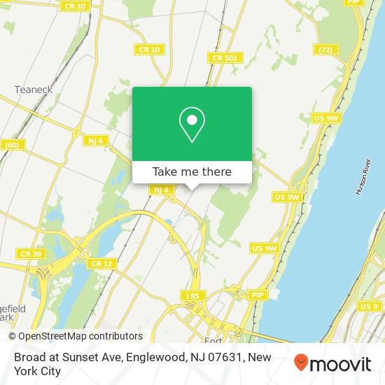 Mapa de Broad at Sunset Ave, Englewood, NJ 07631