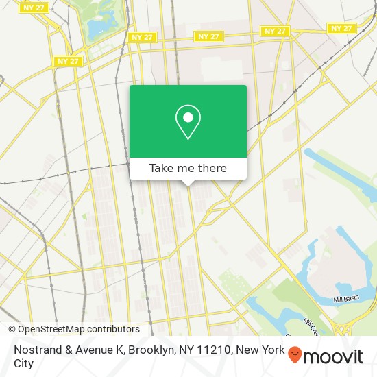 Mapa de Nostrand & Avenue K, Brooklyn, NY 11210