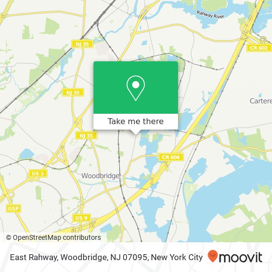 Mapa de East Rahway, Woodbridge, NJ 07095