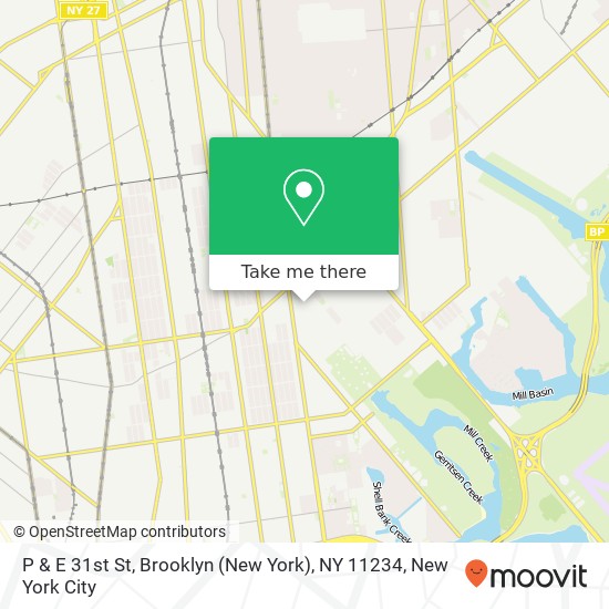 P & E 31st St, Brooklyn (New York), NY 11234 map