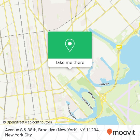 Avenue S & 38th, Brooklyn (New York), NY 11234 map