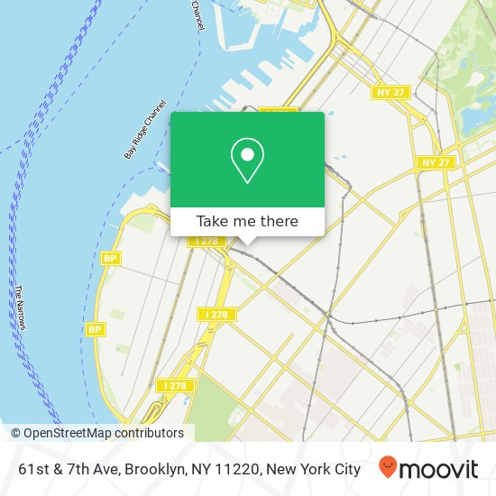 Mapa de 61st & 7th Ave, Brooklyn, NY 11220