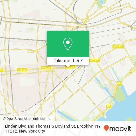 Mapa de Linden Blvd and Thomas S Boyland St, Brooklyn, NY 11212