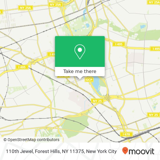 Mapa de 110th Jewel, Forest Hills, NY 11375