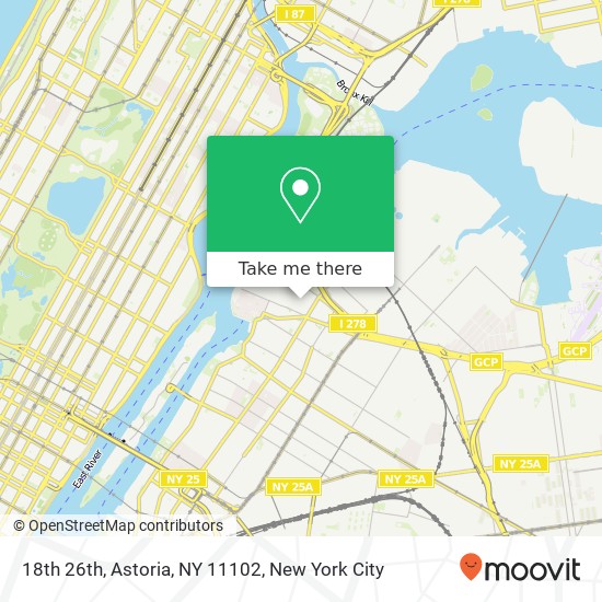 Mapa de 18th 26th, Astoria, NY 11102