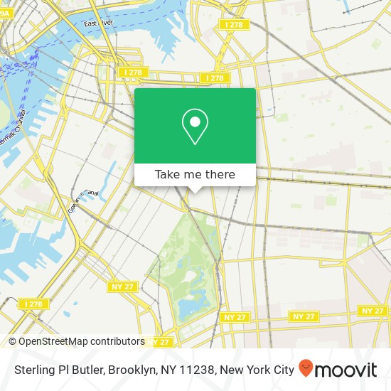 Mapa de Sterling Pl Butler, Brooklyn, NY 11238