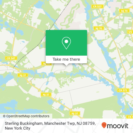 Mapa de Sterling Buckingham, Manchester Twp, NJ 08759