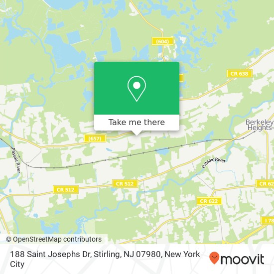 Mapa de 188 Saint Josephs Dr, Stirling, NJ 07980