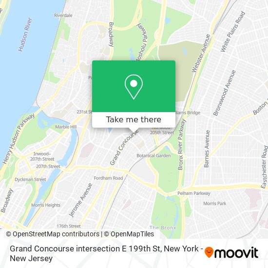 Grand Concourse intersection E 199th St map