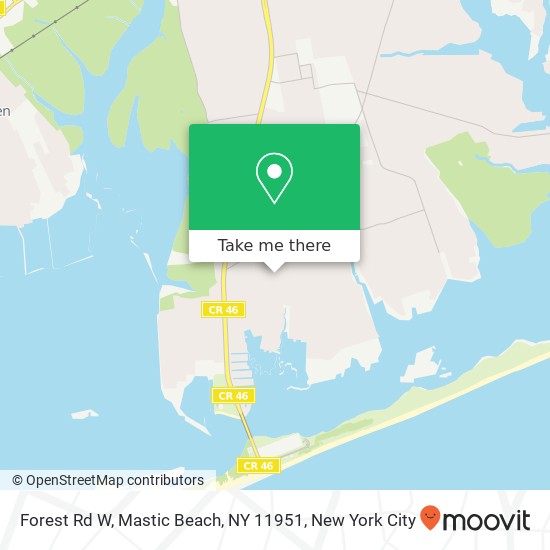 Mapa de Forest Rd W, Mastic Beach, NY 11951
