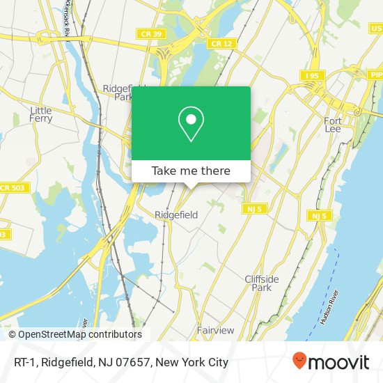 Mapa de RT-1, Ridgefield, NJ 07657