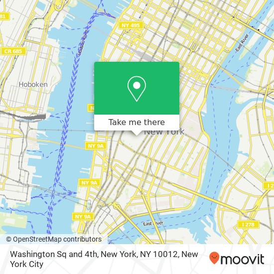Washington Sq and 4th, New York, NY 10012 map