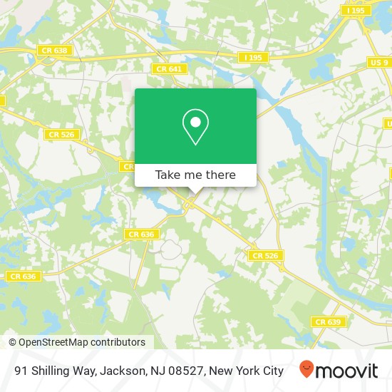 Mapa de 91 Shilling Way, Jackson, NJ 08527