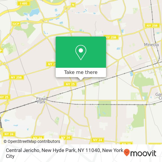 Mapa de Central Jericho, New Hyde Park, NY 11040