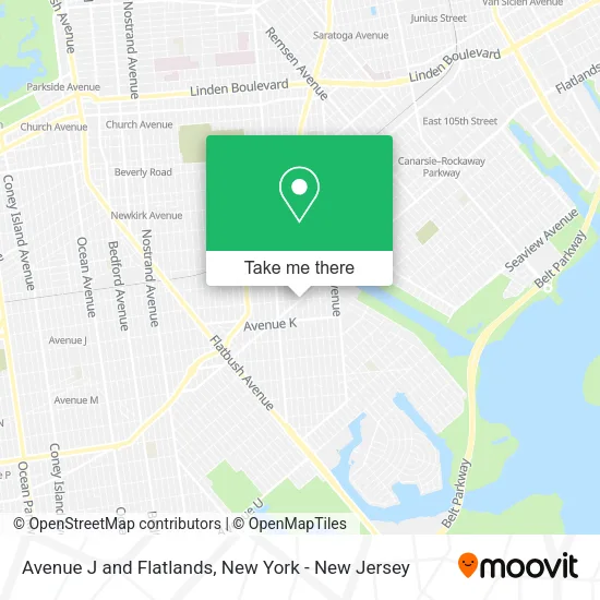 Avenue J and Flatlands map