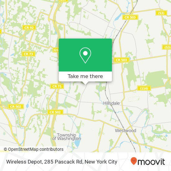 Wireless Depot, 285 Pascack Rd map