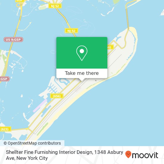 Mapa de Shellter Fine Furnishing Interior Design, 1348 Asbury Ave