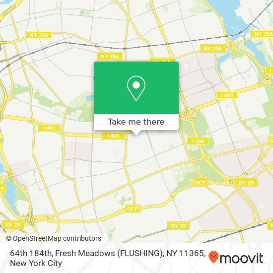 Mapa de 64th 184th, Fresh Meadows (FLUSHING), NY 11365