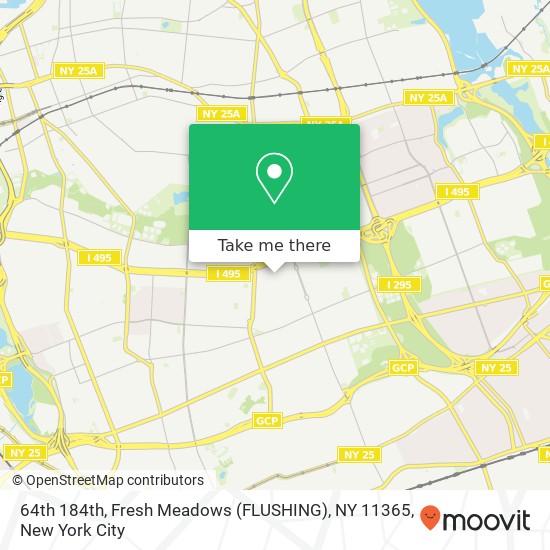 64th 184th, Fresh Meadows (FLUSHING), NY 11365 map