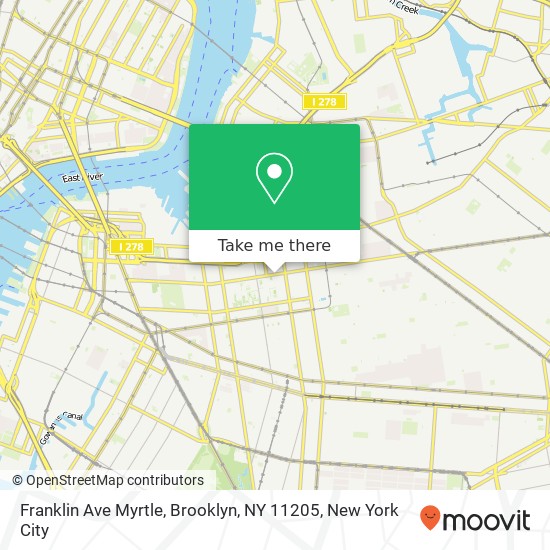 Franklin Ave Myrtle, Brooklyn, NY 11205 map