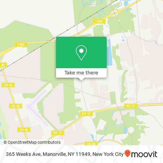 Mapa de 365 Weeks Ave, Manorville, NY 11949