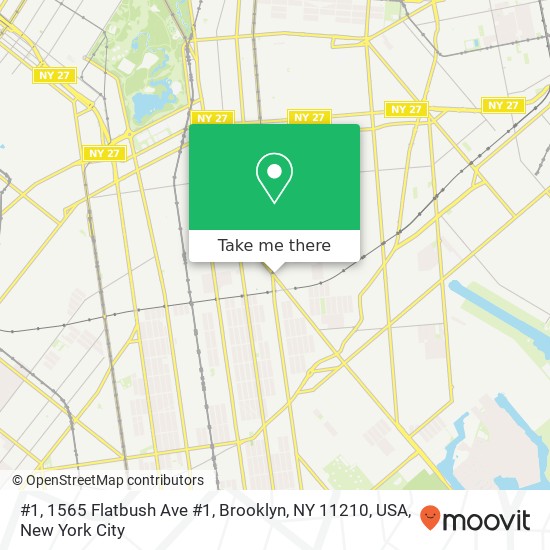 #1, 1565 Flatbush Ave #1, Brooklyn, NY 11210, USA map